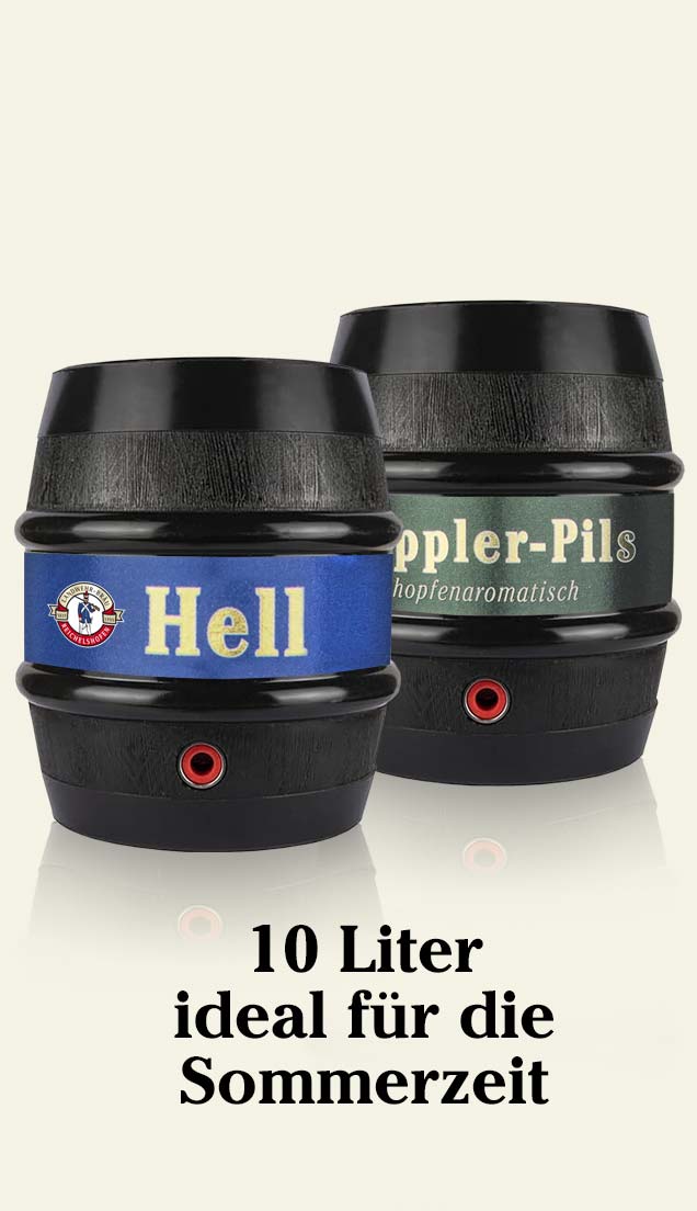 Ideal für die Sommerzeit 10 Liter Fässer von Landwehr-Bräu