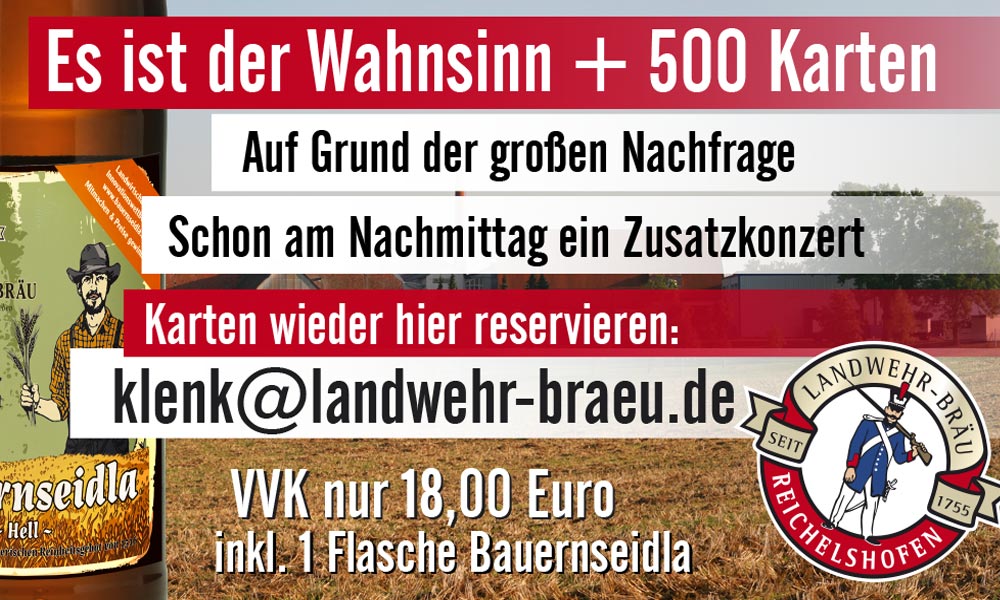 Dorfrocker & Band Zusatzkonzert in Reichelshofen