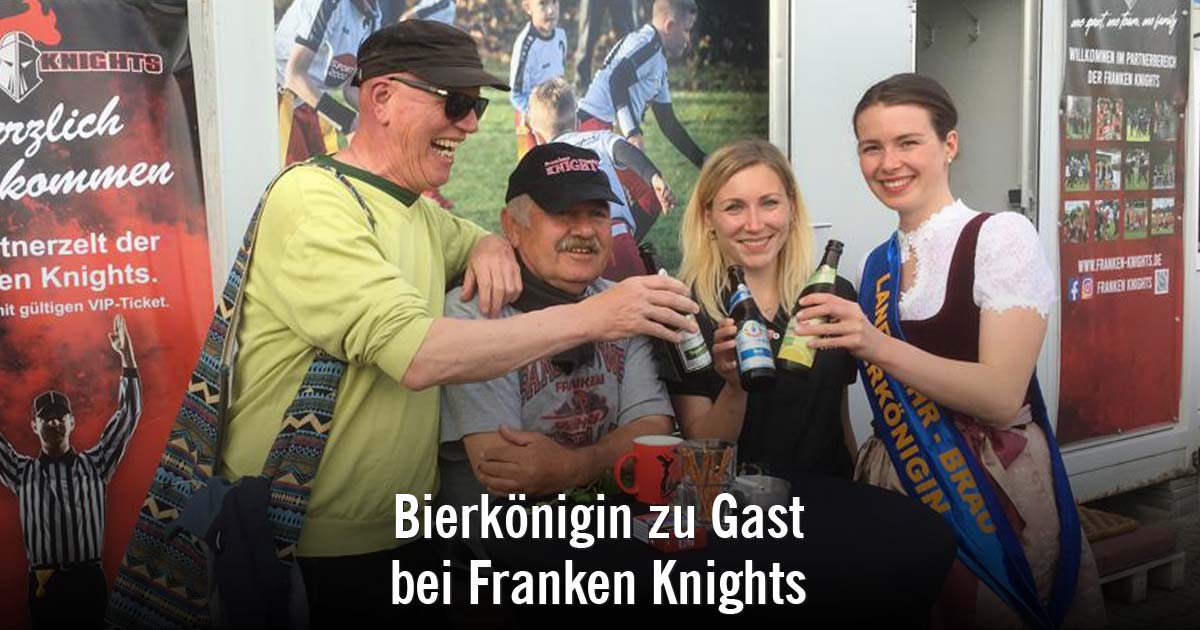 Bierkönigin Tina beim Football der Franken Knights