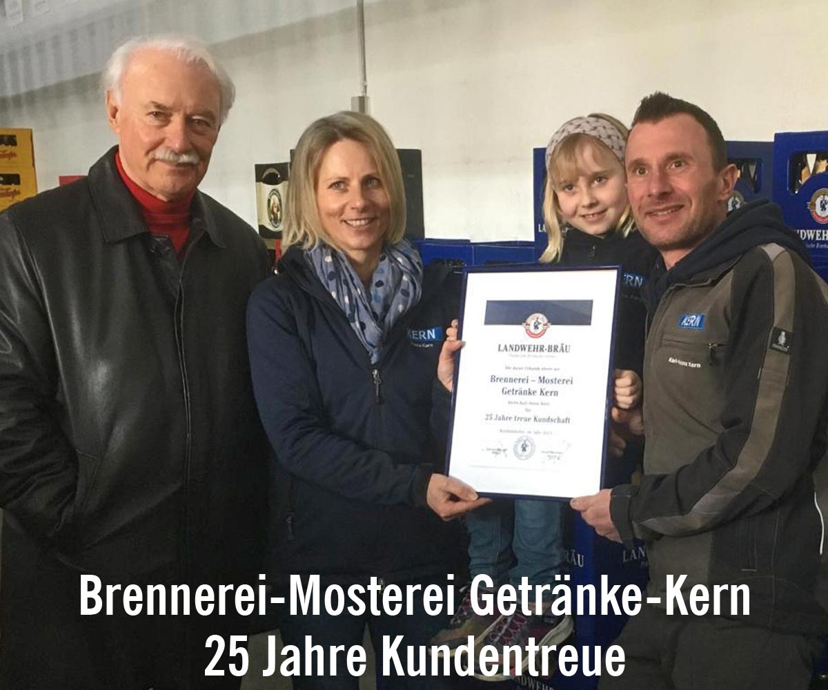 25 Jahre Kunden der Landwehr Bräu