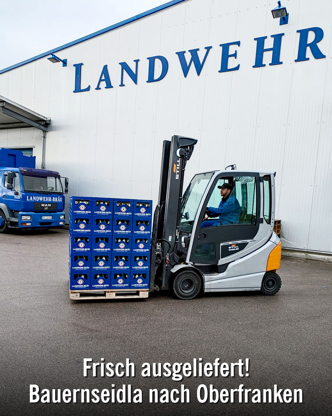 Frisch ausgelifert. Unser Landwehr-Bräu Bauernseidla rollt nach Oberfranken