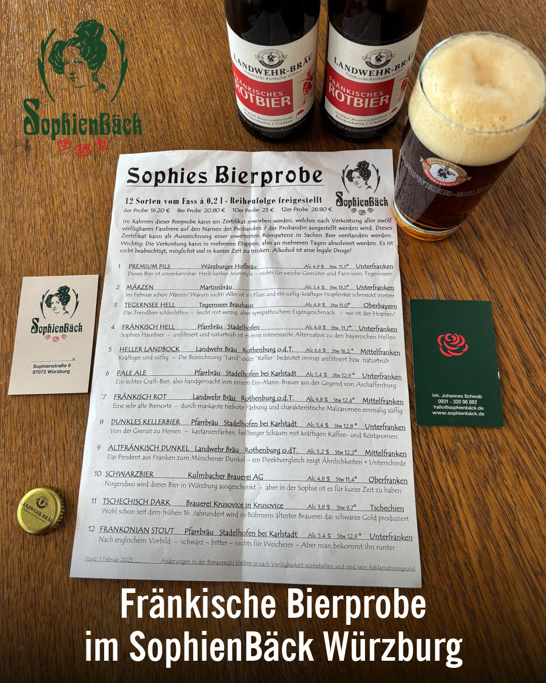 Bierprobe mit Landwehr Bräu im SophienBäck in Würzburg