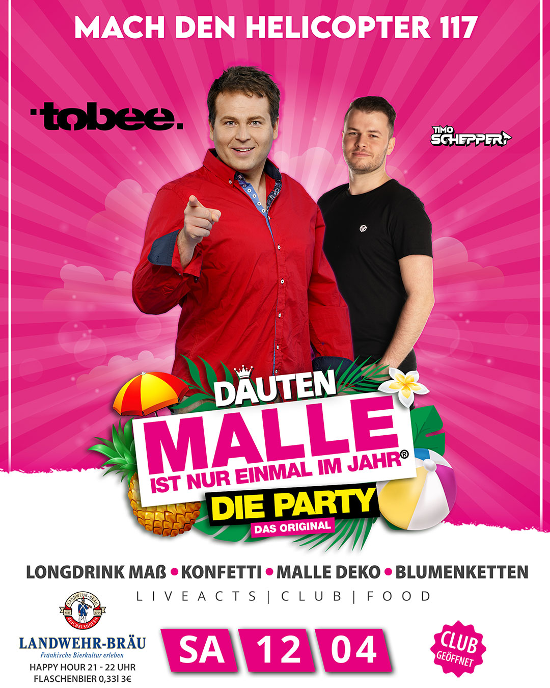 Landwehr Bräu in Dauten bei der großen Malle Party. Seid dabei!